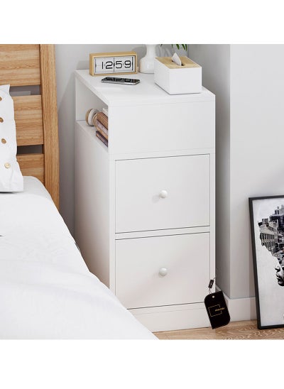 Buy European-style Light Luxury Bedside Table With Drawers 30*30*66cm in Saudi Arabia