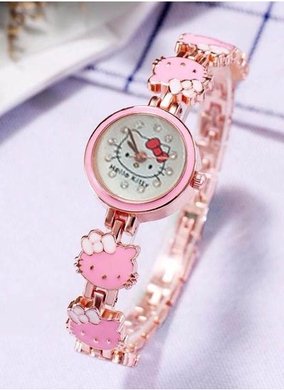 Buy Cartoon Sanrio Hello Kitty Metal Diamond Bracelet Watch Suitable for Kids of All Ages Gift Watch in Saudi Arabia