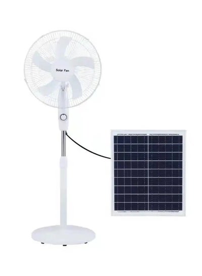 Buy Rechargeable Solar Powered Pedestal Fan with DC Motor, 16 Inch Oscillating Motion Fan Head, 3 Speed ​​Modes with Solar Panel for Office Home Outdoor Camping in UAE