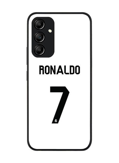 اشتري Rugged Black edge case for Samsung Galaxy A34 5G Slim fit Soft Case Flexible Rubber Edges Anti Drop TPU Gel Thin Cover - Ronaldo Real Jersey في الامارات