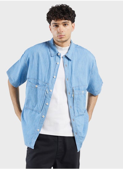 Buy Denim Wordmark Utility Shirt in UAE