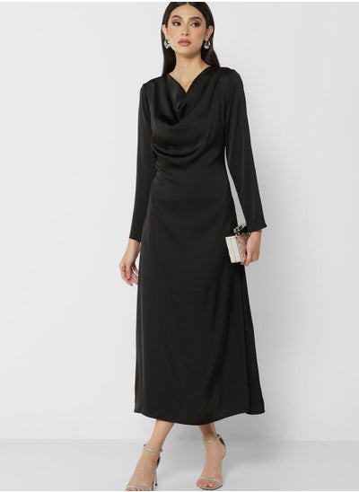 Buy Cowl Neck Satin Dress in UAE