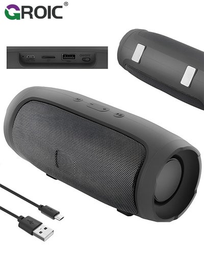 Buy Portable Bluetooth Speaker, Wireless Speaker with 360 Degree Surround Sound, Enhanced Bass Loud Stereo Sound,IP65 Waterproof, TF Card, AUX, Long Battery Life, Dual Pairing, Durable for Travel, Outdoor in Saudi Arabia