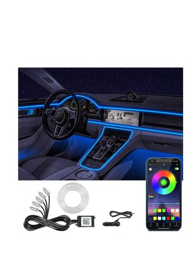 Buy Car Led Strip Lights, 16 Million Colors Rgb Interior with Music Mode, App Control and Timer Setting Ambient Lighting Kit, Scenes Optiongs Color Diy Lights in UAE