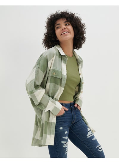 Buy AE Oversized Flannel Beach Shirt in UAE