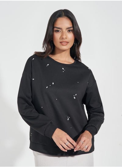 Buy Oversized Embellished Sweatshirt in Saudi Arabia