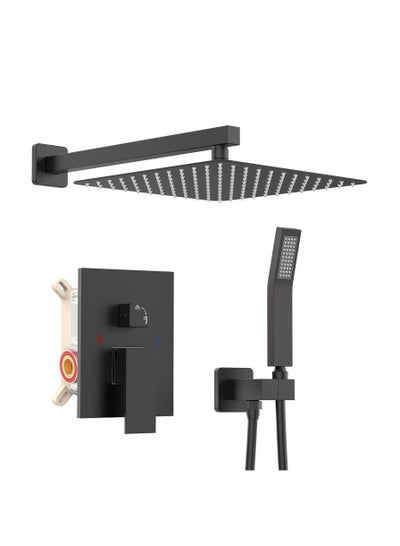 12 Inch Matte Black Shower System with High Pressure Rain Shower Head ...