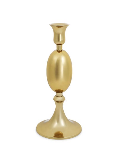 اشتري Plat Candle Holder, Gold - 12.5x28 cm في الامارات