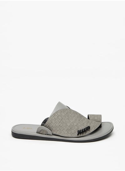 Buy Men's Textured Slip-On Arabic Sandals in Saudi Arabia