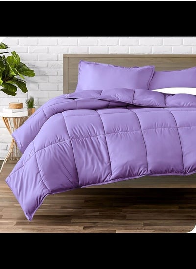 Buy Cotton - Plain - Heavy Comforter - 4Kgs - Down Alternative Filling - (For Matress 180cm/200cm) - Size  (250cm x 240cm) - Lavender in Egypt