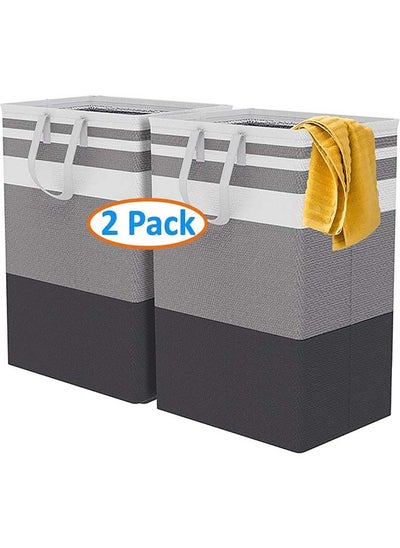 Buy 2 Pack Laundry Basket Collapsible Laundry Bag with Easy Carry Handles Freestanding Laundry Hamper for Clothes, Blankets, Cushions in Saudi Arabia