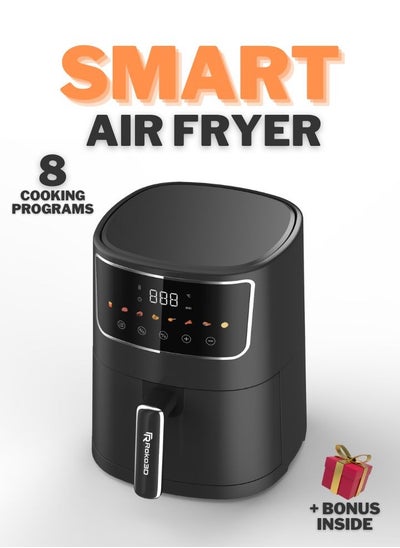 Buy Air Fryer ROKO 3D 8-in-1 Functions | Deep Fry, Air Fry, Roast, Bake| Smart Digital Kitchen Air Fryer for Easy Quick Meals without Oil| Digital Control Presets, Timer Function, Dishwasher-Safe Basket, Recipes Book Included, Black Matte Design in UAE