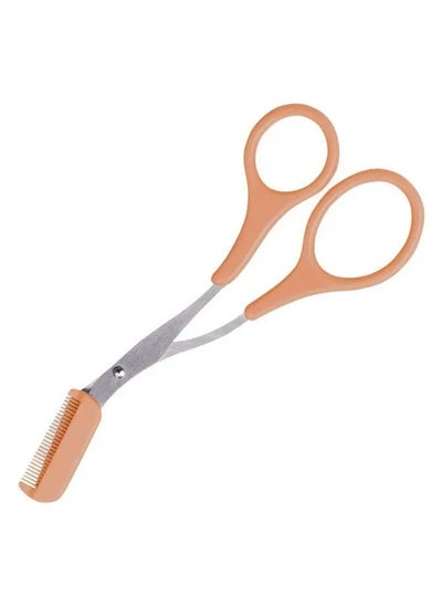 اشتري Eyebrow Trimmer Scissor With Comb Hair Removal Grooming Shaping Stainless Steel Eyebrow Remover Makeup Tool في الامارات