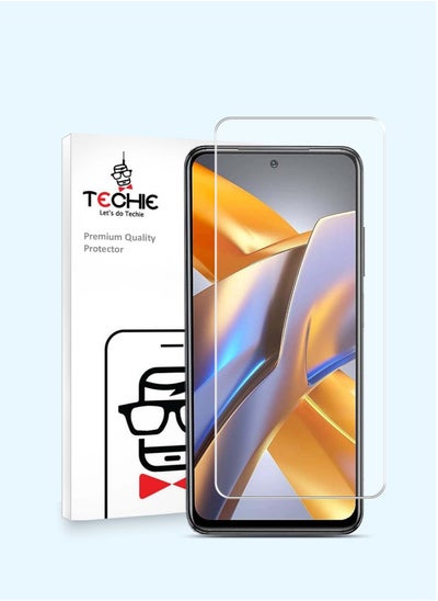 Buy HD Tempered Glass Screen Protector for Xiaomi Poco M5s - Anti Reflection Anti Bubbles 9H Hardness 0.33 mm Rounded Edges Easy Installation in Saudi Arabia