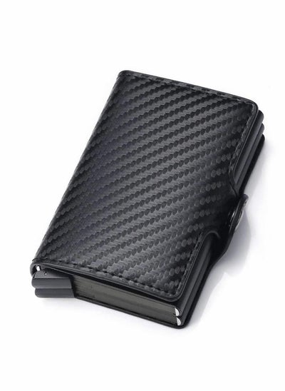 اشتري Card Holder, Men Credit Card Holder, Money Clip Wallets for Men, Slim Card Case Front Pocket Anti-theft-RFID Auto Pop up Travel Thin Wallets for Men (Carbon Leather) في الامارات