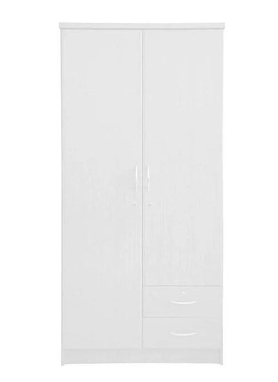 اشتري 2 Door Wooden Wardrobe Cabinet , Cupboard Engineered Wood Perfect Modern Stylish Heavy Duty White Color في الامارات