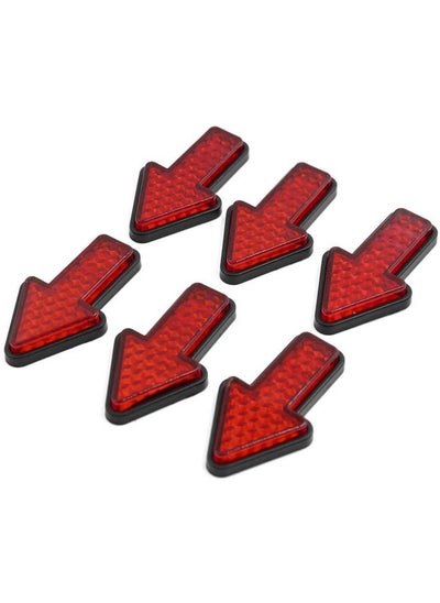 Buy 6Pcs Red Plastic Arrow Shape Vehicle Car Reflector Reflective Plate Sticker in Egypt