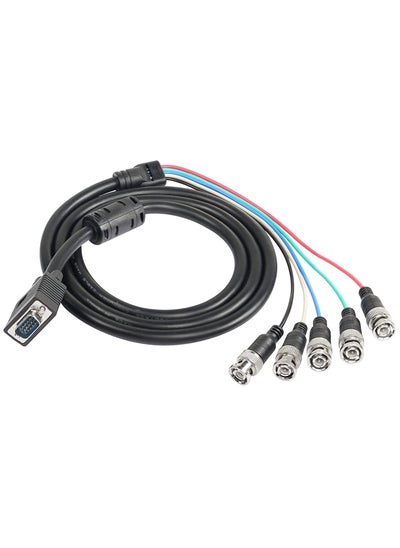 اشتري VGA to BNC Adapter Cable, HD15 VGA to 5 BNC RGBHV Male Coaxial High Resolution for HDTV Monitor Cable في الامارات