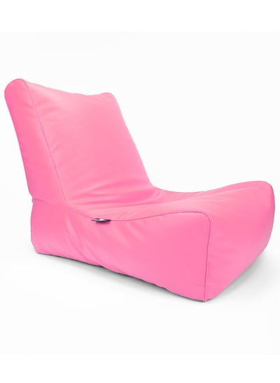 Buy Luxe Decora Sereno Recliner Lounger Faux Leather Bean Bag with Filling Pink in UAE