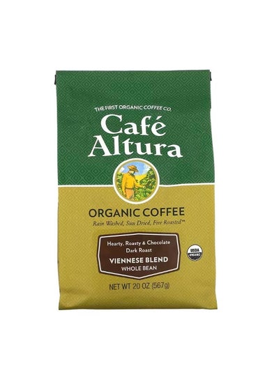 Buy Organic Coffee Viennese Blend Whole Bean Dark Roast 20 oz  567 g in UAE