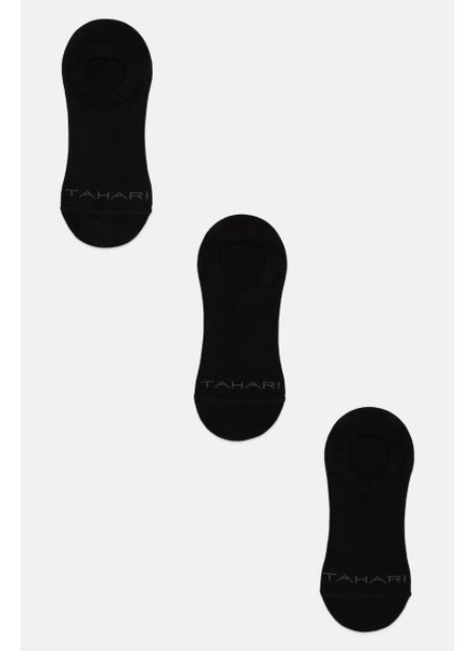 اشتري Men 3 Pieces Round Invisible Socks, Black في الامارات