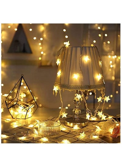 Buy Twinkle Star LED Star String Lights Fairy String Lights Waterproof Extendable for Indoor Outdoor Wedding Party Eid New Year Garden Decoration Warm White 3 Meters with 20 LED stars in UAE