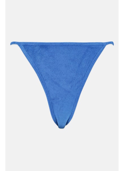 اشتري Women Textured Pull On Bikini Bottom, Blue في الامارات