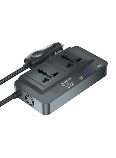 Buy 200W Power Inverter 12V to 110V 220V Car Power Inverter 4 USB Ports Charger Adapter Car Plug Converter in Saudi Arabia
