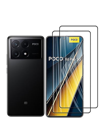 Buy 2 PCS Xiaomi Poco X6 Pro 5G Screen Protector, 9H Tempered Glass Screen Protector, Full Screen Coverage HD Clarity Anti Shatter Scratch Proof Glass Bubble-Free Tempered Film for Xiaomi Poco X6 Pro 5G in Saudi Arabia