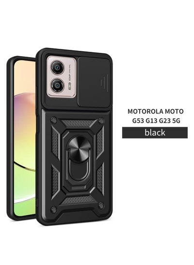 اشتري Phone Cover for Motorola Moto G53/G13/G23 5G with Slide Camera Cover Military Grade Drop Protective Phone Case with Magnetic Car Mount Holder في السعودية