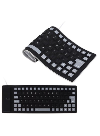 اشتري Foldable Flexible Keyboard USB Wired Gaming Keyboard 85 Keys Fully Sealed Design, Roll-up Silent Soft Keyboard Waterproof Dustproof for PC Notebook Laptop في الامارات