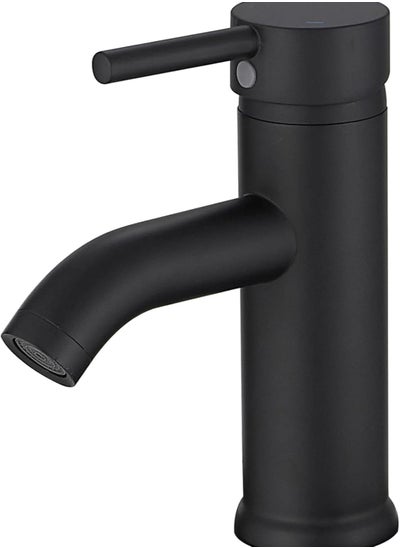 Buy Bathroom Faucet Matte Black Single Handle Single Hole Modern Faucet for Sink, Vanity Lavatory Basin Tap in UAE