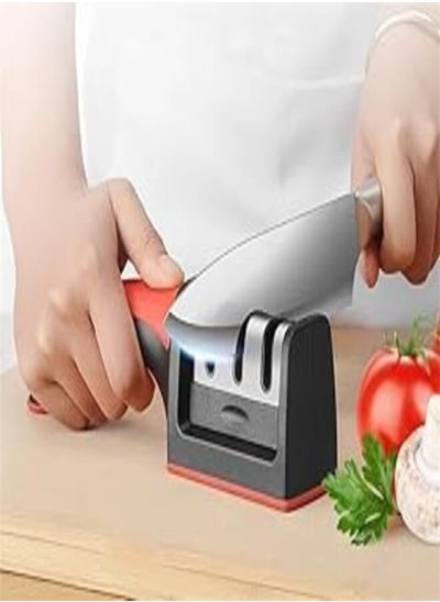 Buy Stainless Steel Knife Sharpener, Heavy Duty Manual Knife Sharpener for Home Use, 3 Holes for Sharpening Knives and Scissors at Different Levels (1 Piece), Available Exclusively in Pegui Bell in Egypt