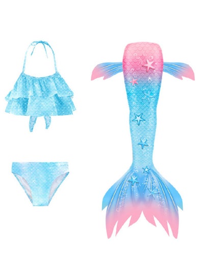 Buy 3-Piece Mermaid Bathing Swimsuit Set in Saudi Arabia