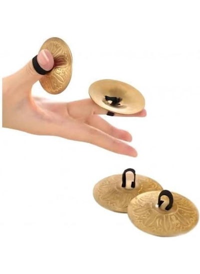 اشتري Belly Dancing Finger Cymbals Sagat Zills Oriental Percussion Instruments 4 Pcs Small Size - Gold في مصر