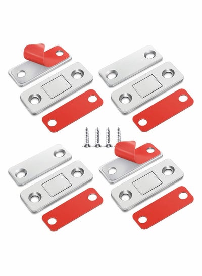 Buy 4 Pack Magnetic Door Catch, Ultra Thin Cabinet Magnets Stainless Steel Cabinet Door Magnetic Catch, Adhesive Cabinet Door Magnets for Kitchen Closet Drawer Magnetic Cabinet Latch in Saudi Arabia