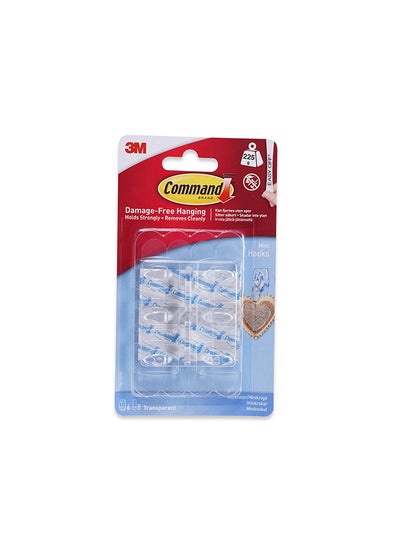 اشتري 3M 6-piece Command Mini Hooks With Strips - Clear في الامارات