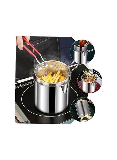 اشتري set Kitchen Fry Pot Deep Frying Basket Food Cooking Pot Mesh Fryer Basket with Fried Wire Baskets Deepen Milk Pan with Basket for Chip Fried Chicken في الامارات