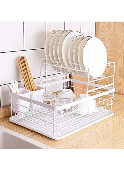 Buy 2 Layer Heavy Duty High Graded Metal Material Anti Rust and Durable Dish Drying Rack in UAE