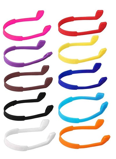 اشتري 10 Pack Silicone Elastic Cord Retainer Strap Band for Sports Eyeglass and Sunglass Eyewear Holder Glasses Head Floater Anti-Slip Rope String Men Women Kids في السعودية