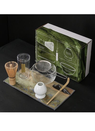 Buy 7-Piece Traditional Handmade Matcha Tea Whisk and Glass Bowl Tool Gift Kit in Saudi Arabia