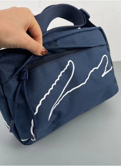 Buy LACOSTE New foreign trade men's business autumn fashion lightweight canvas bag crossbody bag Travel Bag28*6*19cm in Saudi Arabia