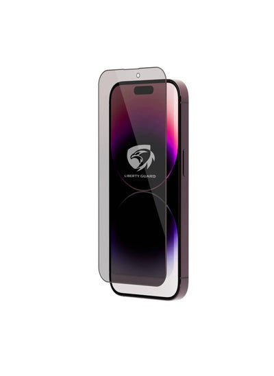 Buy 2.5D Full Cover Privacy with Dust Filter DR iPhone 14 Pro 6.1 Inch/ Scratch and Damage Protection / Anti-Fingerprint / Glass Screen  / / Double Reinforced / Anti Static - Black in UAE