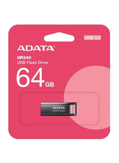 Buy ADATA UR340 64GB USB 3.2 Flash Drive | Silver Metal | Lightweight Waterproof and Fast Data Transfer in UAE