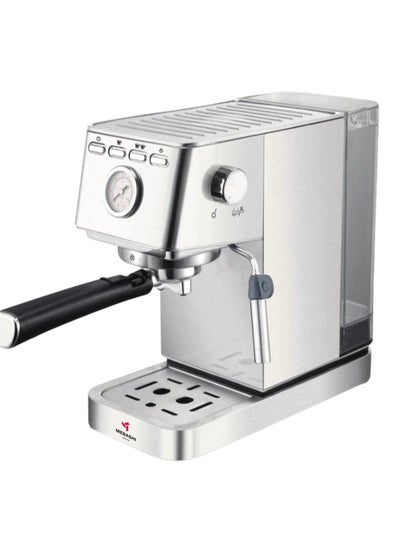 Buy MEBASHI ME-ECM2023SS Espresso Coffee Machine - 20 Bar, 1.4L Capacity, Stainless Steel with Pressure Meter and Detachable Frothing Nozzle in UAE