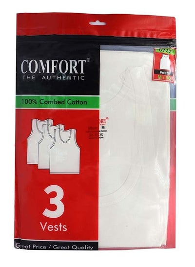 اشتري Mens Undershirt 3pc Sleeveless White في الامارات