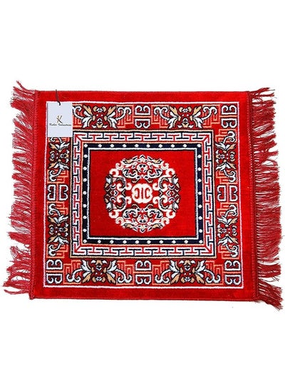 Buy Industries Velvet Prayer Mat/Aasan/Pooja Mat/Meditation Mat/Multipurpose Velvet Rug Mat 2 Ft X 2 Ft (Red) in Saudi Arabia