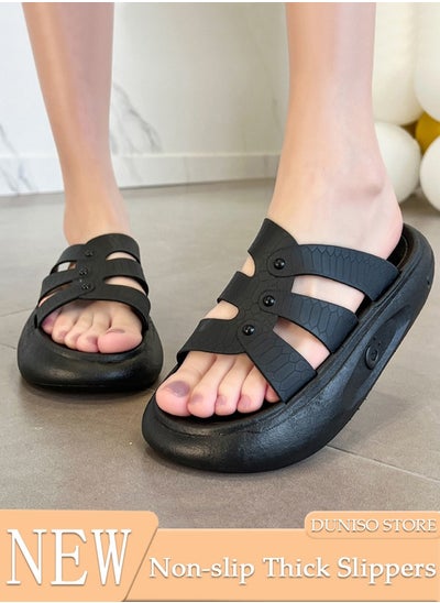 Buy Slippers for Women Non-slip Thick Sole Slide Sandal Open Toe Quick Drying House Bedroom Slippers Women's Bath Slipper House Sandals for Indoor & Outdoor in UAE