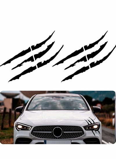 Buy Car Stickers Claw Marks Decal Non-Reflective Sticker Waterproof Headlight Vinyl for Sports Cars SUV Pickup Truck Window Motorcycles Ect 2pcs (Black) in UAE