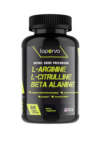 اشتري L-Arginine L-Citrulline Beta-Alanine -(Nitric Oxide Booster) Can Help Energy, Circulation & Sports Recovery, Natural Muscle Builder- 60Capsule في الامارات